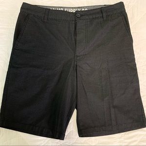 Black Grey Striped Shorts